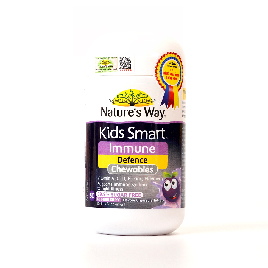 Viên Nhai Nature’s Way Kids Smart Immune Defence Chewables Tăng Cường Miễn Dịch Và Sức Đề Kháng Cho Bé 50V