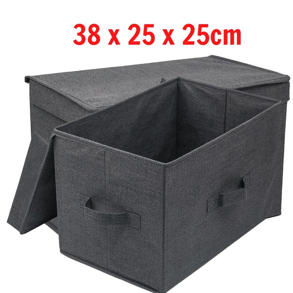 Hộp tủ vải đựng đồ đa năng quần áo TD1 38x25x25cm có nắp, đựng đồ lót, đồ chơi, phụ kiện điện tử sang trọng, thanh lịch - Hãng miDoctor