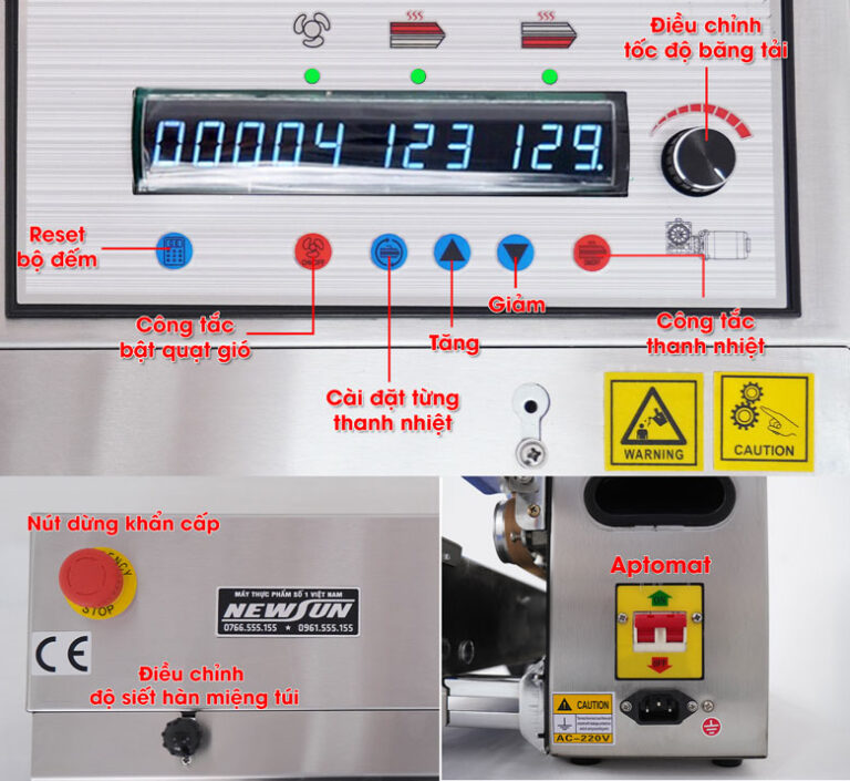 Máy hàn miệng túi Kunba SMT-150W NEWSUN - Hàn nằm in date chìm đa năng - Hàng chính hãng