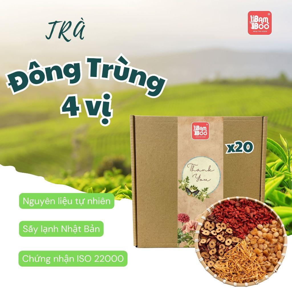 Combo 20 Gói Trà Đông Trùng Tứ Vị Bamboo - Giúp Ngủ Ngon, Giải Độc, Thanh Lọc Gan , Chăm Sóc Cơ Thể