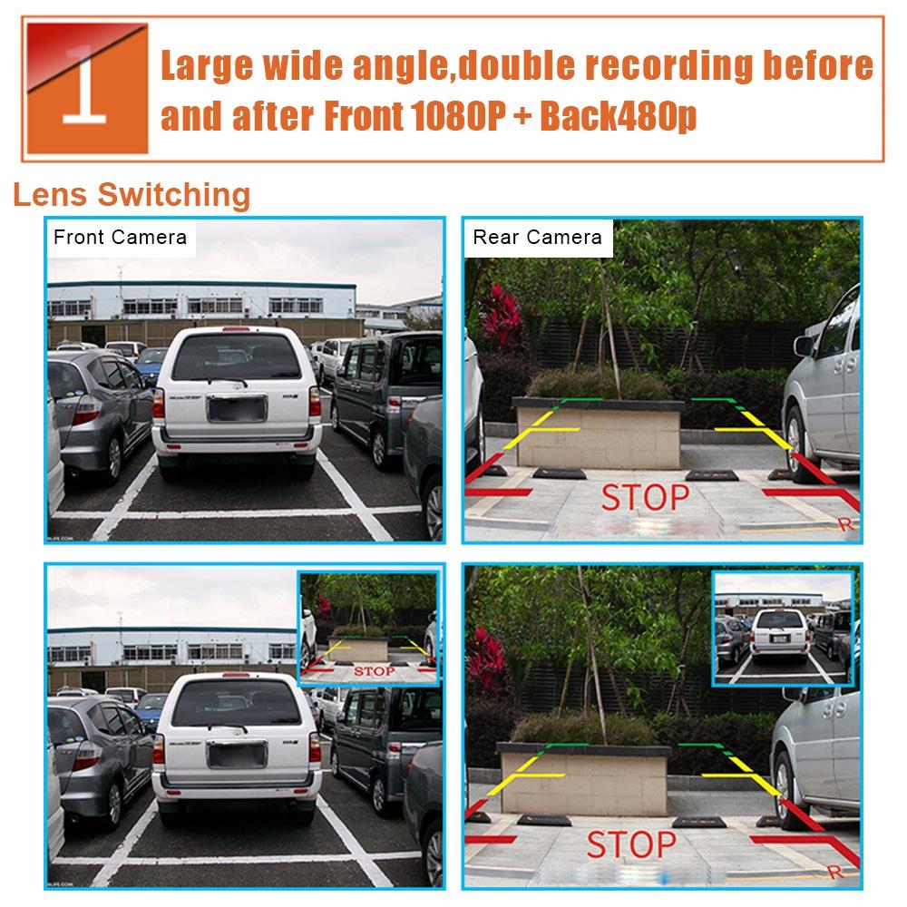 Gương chiếu hậu tích hợp camera HD 1080P&480P 4.3 Inch cho xe hơi