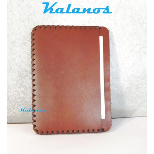 Ví card mini da bò đẹp cao cấp Kalanos KBN570-Nau, ví mini nam nữ đựng thẻ màu nâu