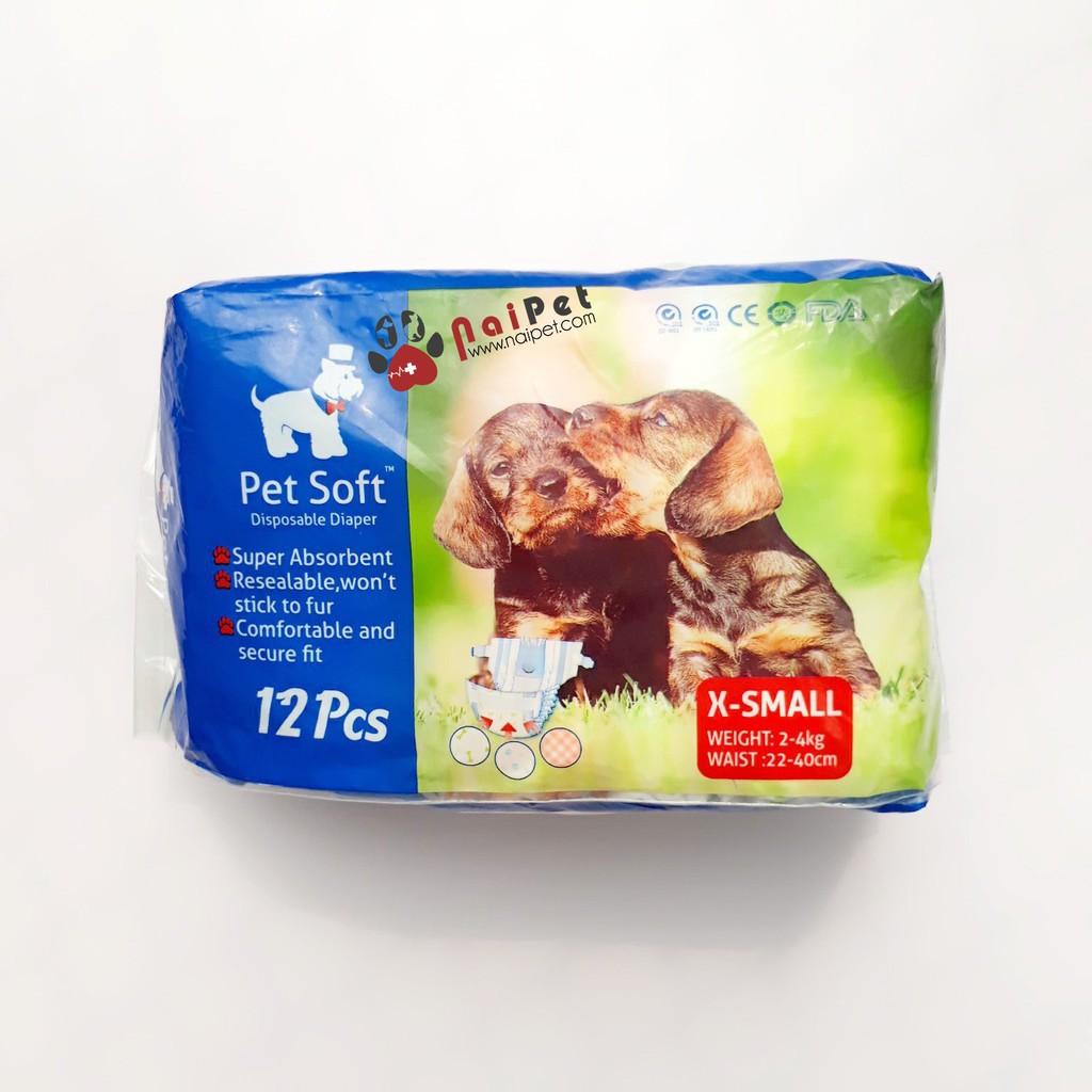 Bỉm Quần Cho Chó Pet Soft size XS từ: 22 - 40cm/ 2 - 4kg