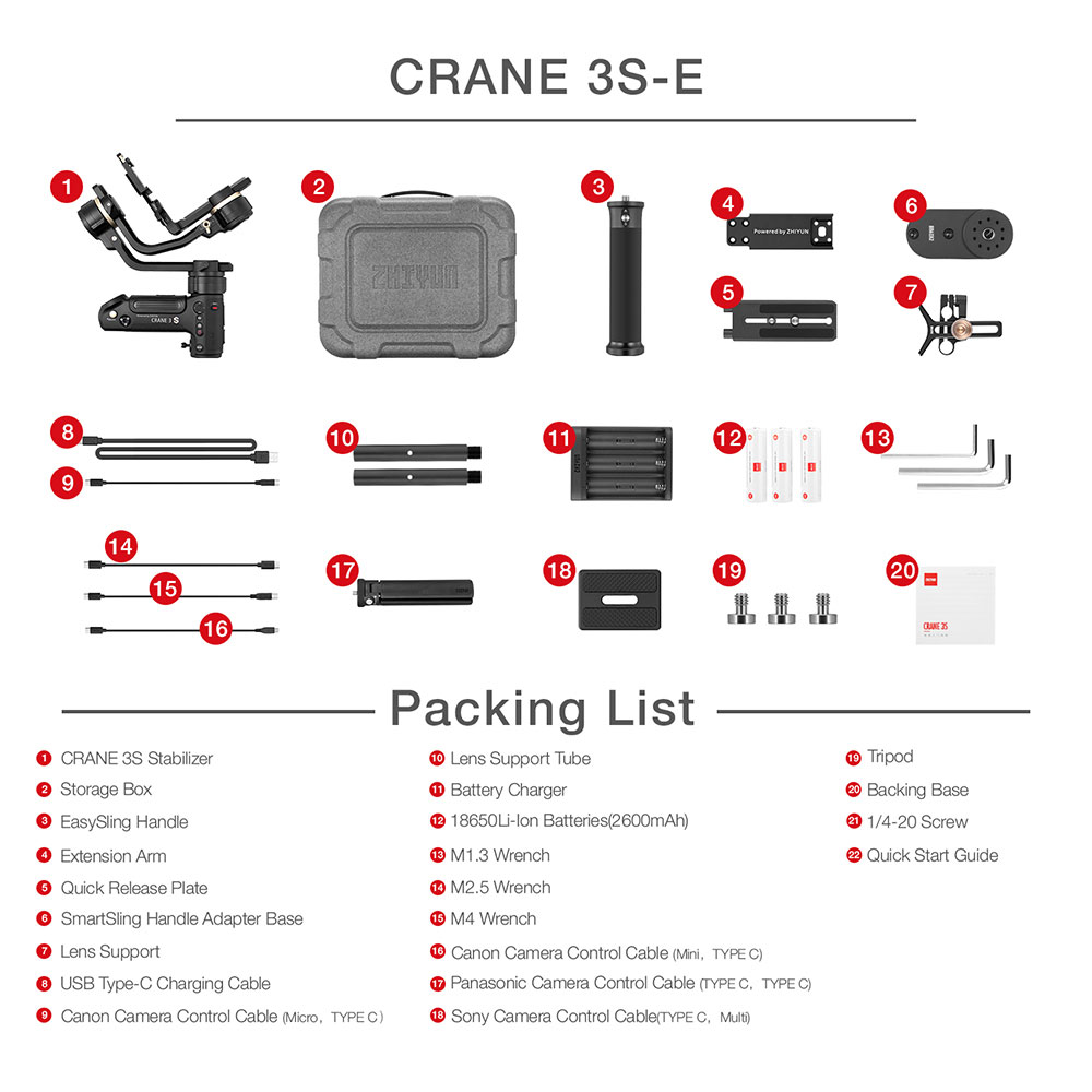 Gimbal chống rung Zhiyun Crane 3SE – Hàng chính hãng –
