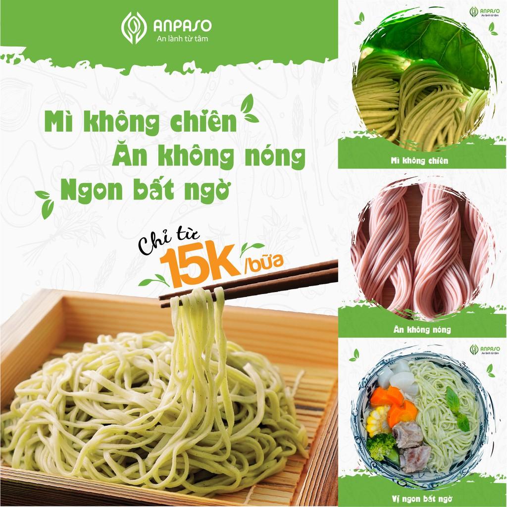 Mì Rau Củ Cải Bó Xôi Hữu Cơ Organic Anpaso, giảm cân, eat clean, ăn chay, không chiên nóng 300g