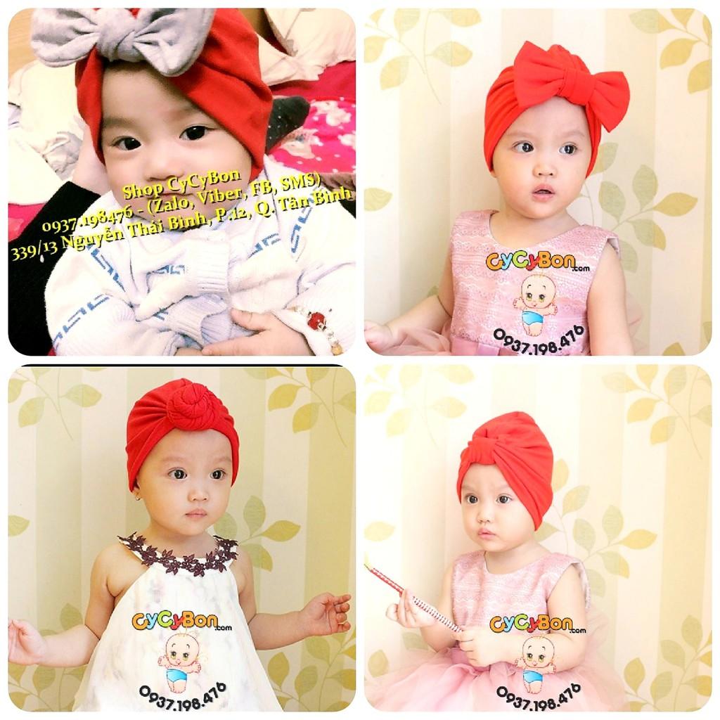 Mũ Nón Turban Cho Bé Gái Màu Đỏ Thun Cotton Bao Co Giãn Có Nhiều Kiểu Và Nhiều Size Kể Cả Size Cho Bé Sơ Sinh