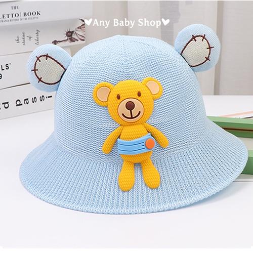 Nón rộng vành cho bé trai bé gái siêu xinh hình gấu cute nhiều màu xinh yêu(hàng có sẵn) 