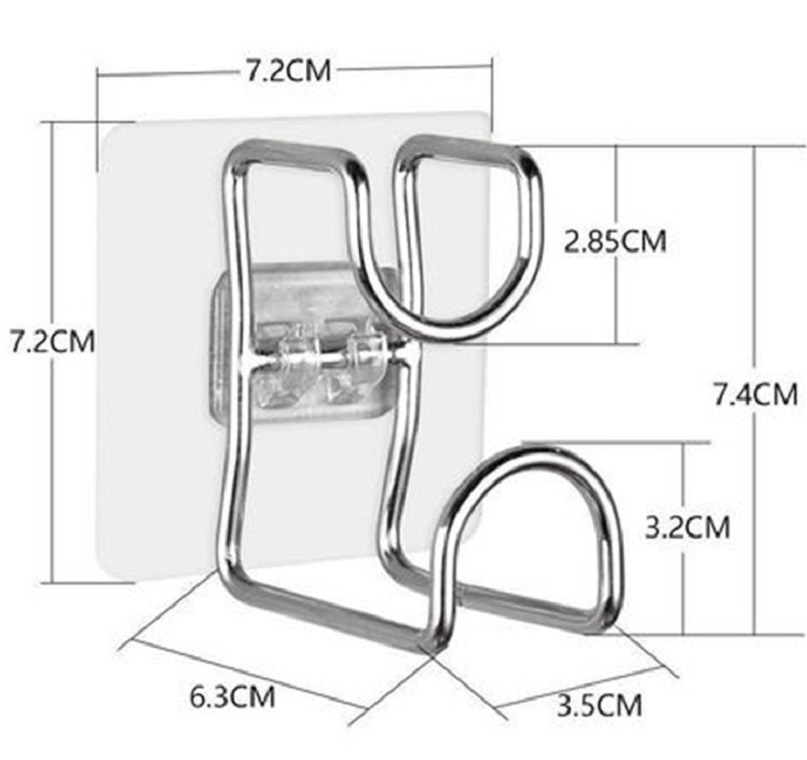 Bộ 2 Móc Treo Thau , Chậu Dán Tường Bằng Thép Không Gỉ - Chính Hãng