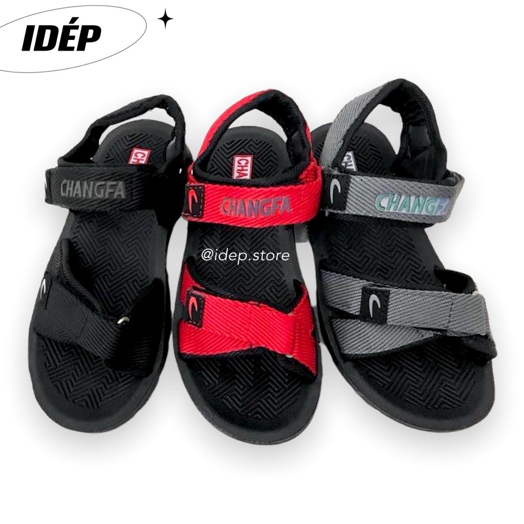 Giày sandal nam quai chéo vải dù đế da PU siêu bền đi làm, đi học đi mưa SH13 iDÉP- GL068