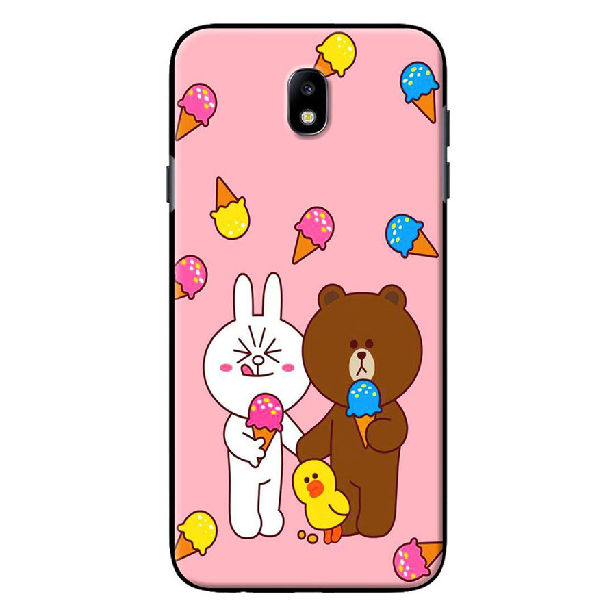 Ốp Lưng Dành Cho Điện Thoại Samsung Galaxy J3 Pro/ Galaxy J7 Pro Thỏ Gấu Line Ăn Kem