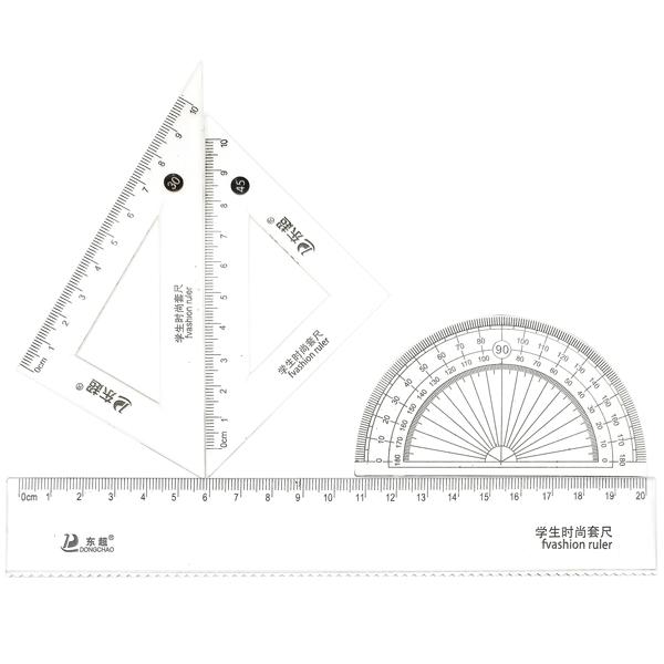 Bộ 4 Thước Nhựa 20 cm - DONGCHAO DC-202087 (Mẫu Bao Bì Giao Ngẫu Nhiên)