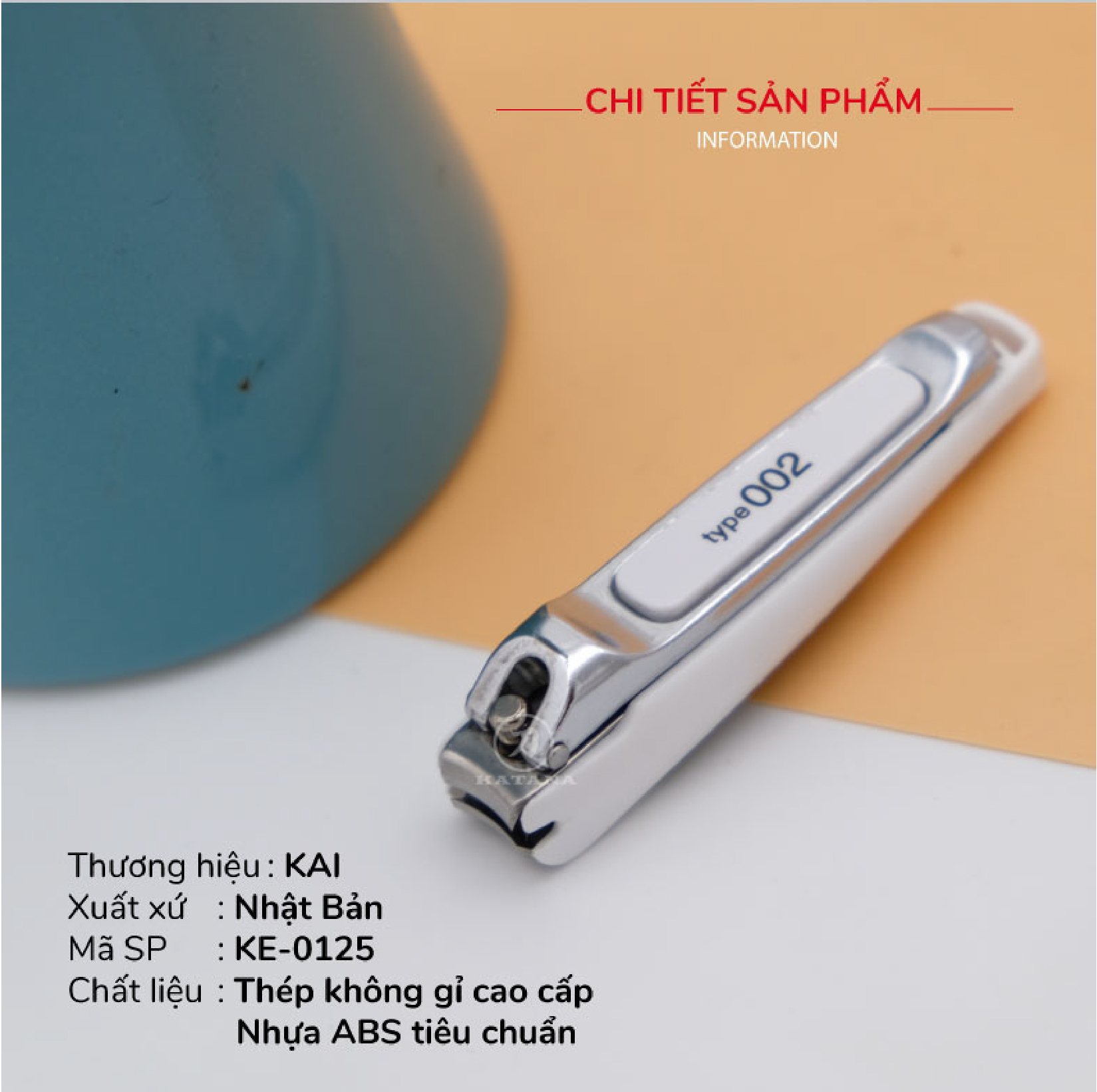 Bấm móng tay cao cấp Nhật KAI-002S màu trắng KE0125