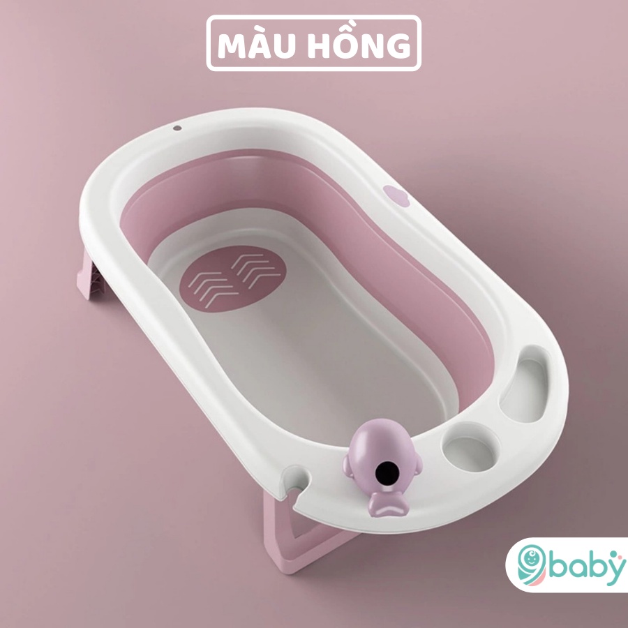 Thau tắm/Chậu tắm gấp gọn 9BABY size lớn, tiện dụng kèm phao cho bé yêu 9BABY - hàng chính hãng