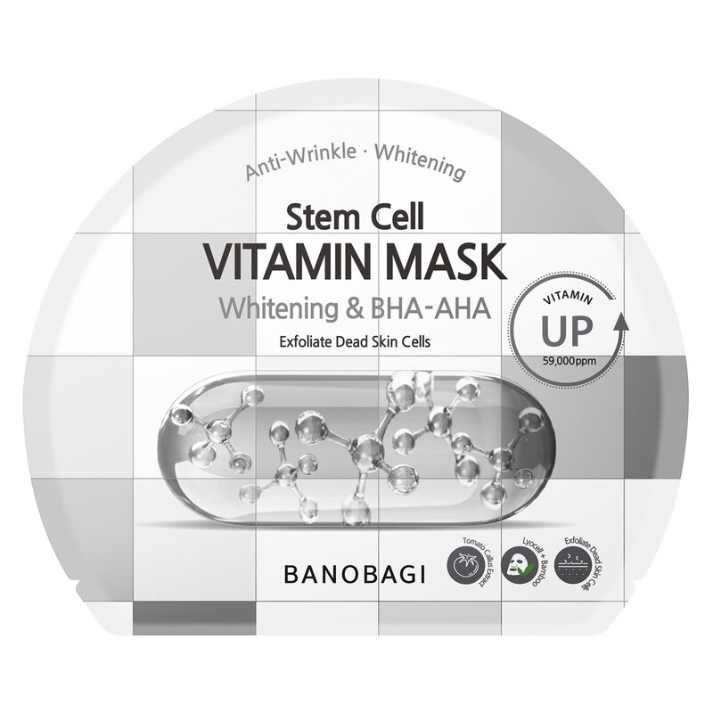 Combo 10 miếng mặt nạ banobagi Stem Cell Vitamin Mask 30mlx1 Whitening & BHA-AHA 2023 -xám mẫu mới
