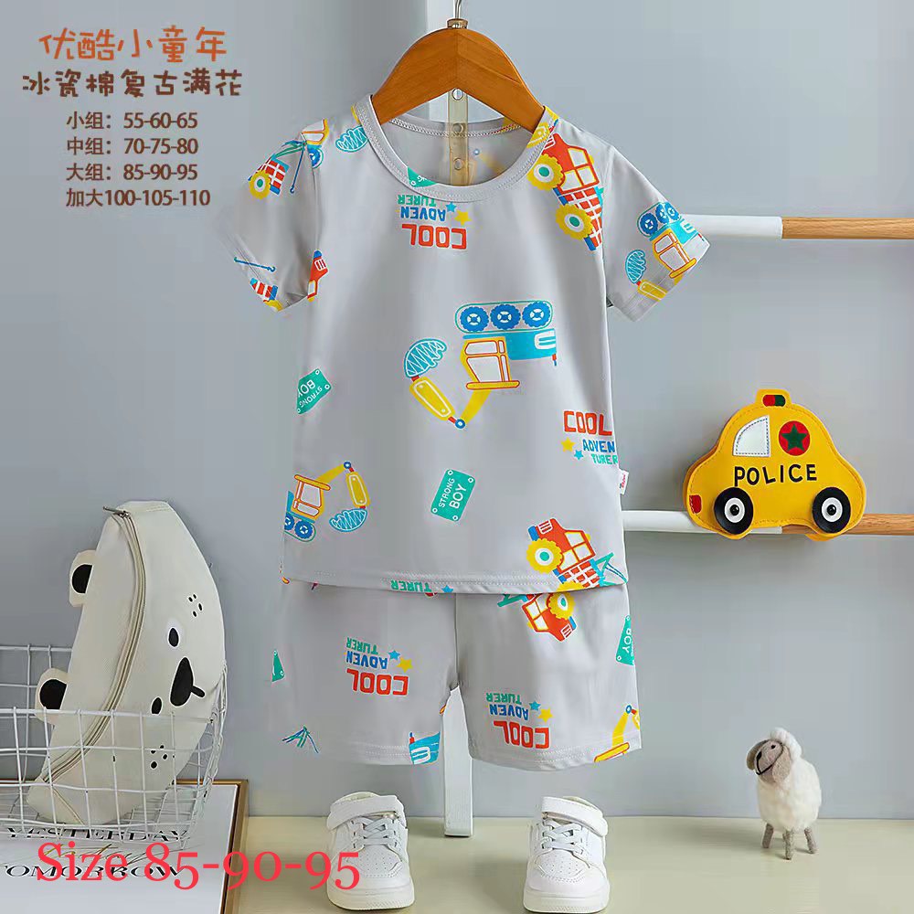 Đồ bộ bé trai - Bộ thun Cotton Quảng Châu xuất Hàn cho bé trai từ 15-25kg