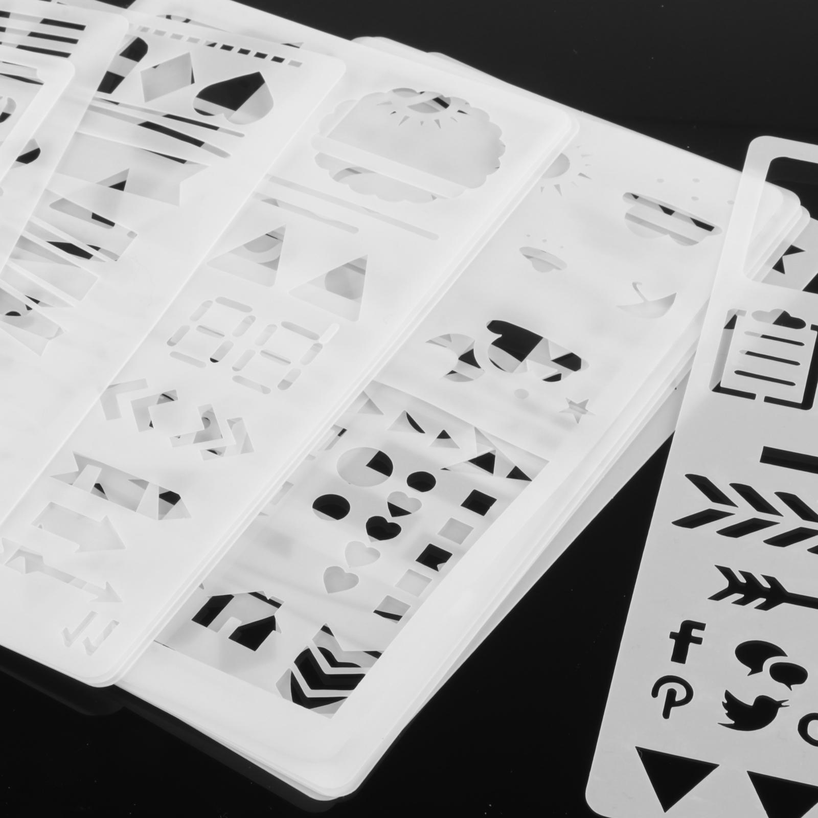 Journal Stencil Set Diary Drawing Template Stencils for Planner Graffiti School Decor