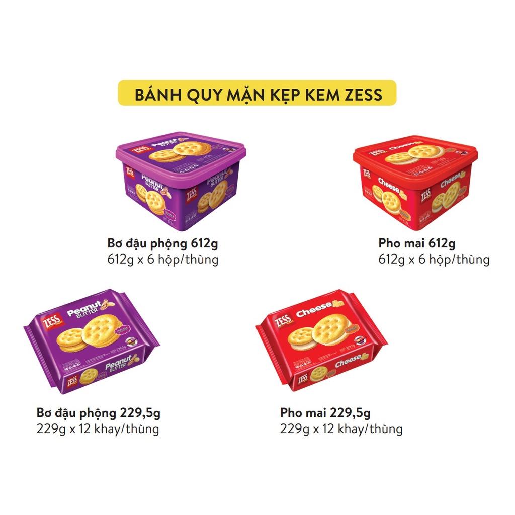 Bánh quy kem giòn kẹp kem bơ đậu phộng (bơ lạc) ZESS ăn vặt 229,5g An Gia Sweets &amp; Snacks