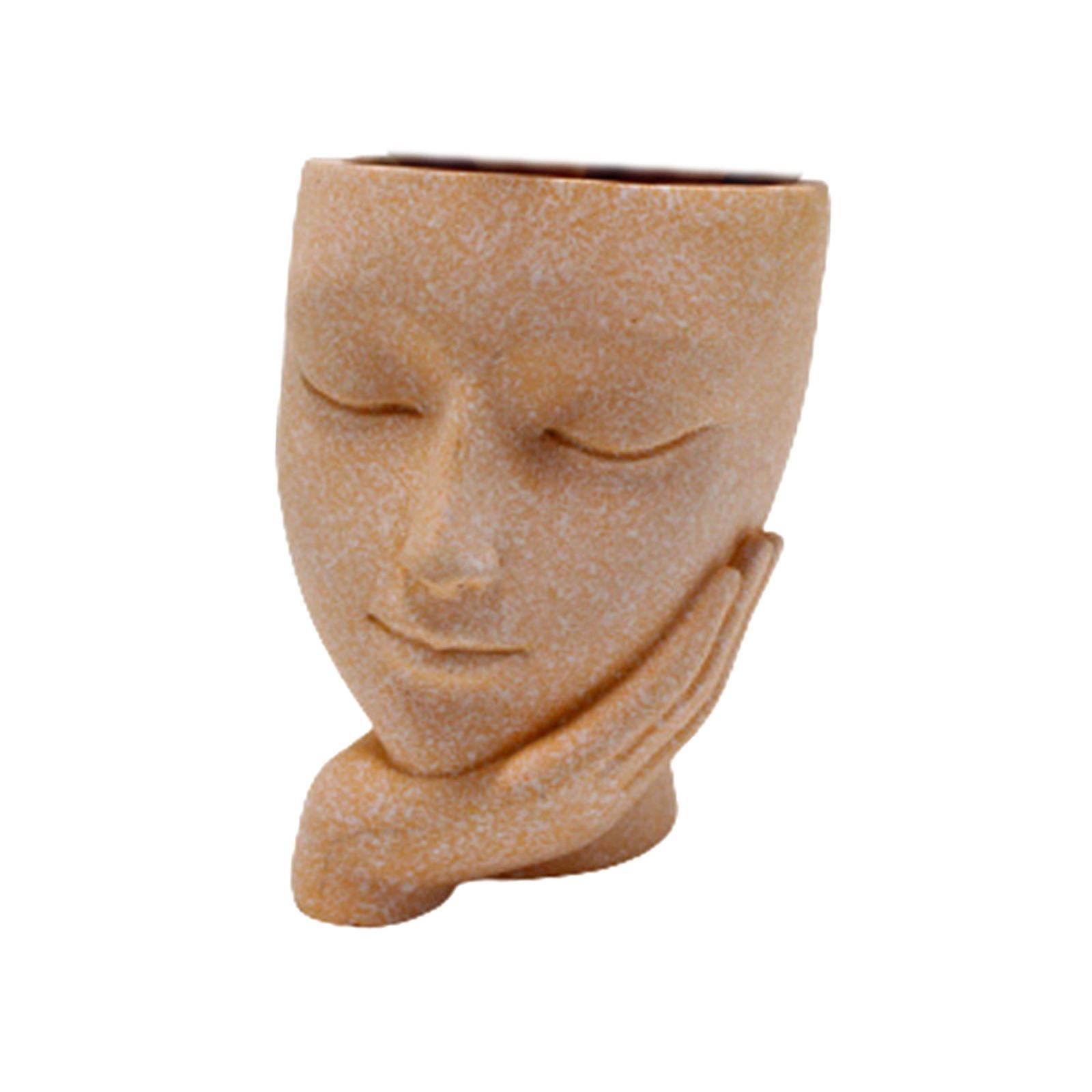 Flower Vase Decor Outdoor Indoor Face Head Planter for Office Hotel Nursery