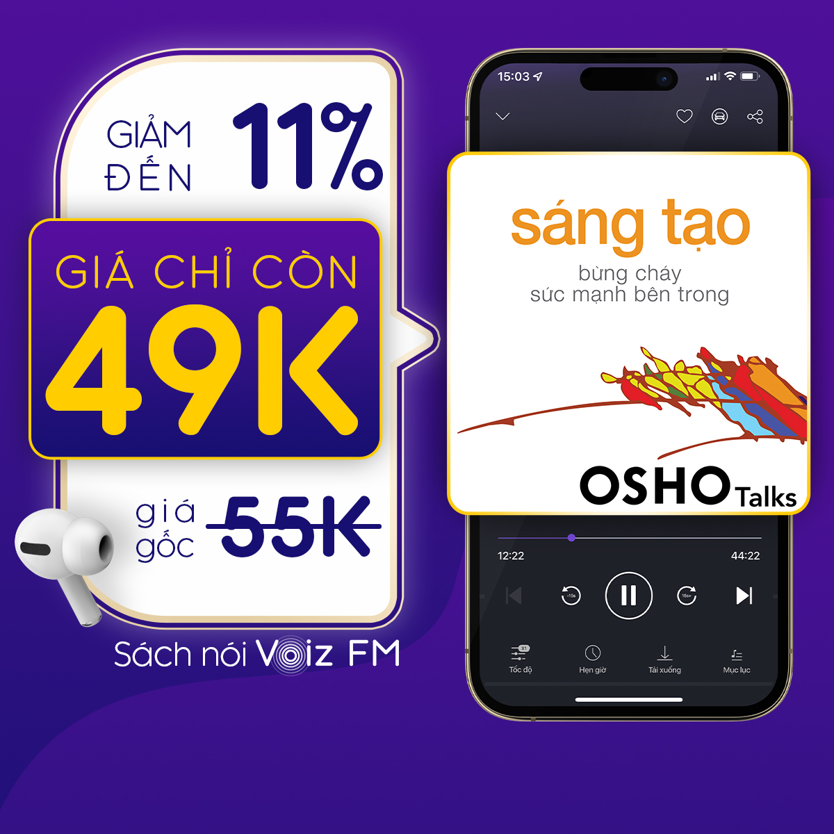 Hình ảnh [Sáng Tạo Bừng Cháy Sức Mạnh Bên Trong] Voiz FM - Voucher nghe Sách Nói