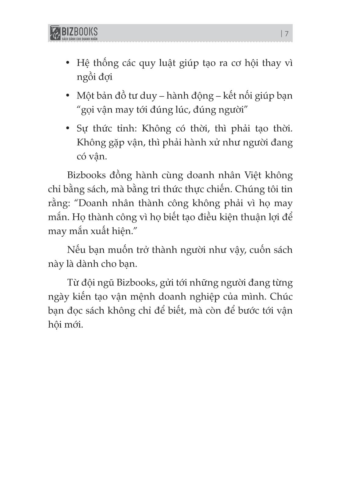 Sách - Tạo Vận - Đừng Chờ Thời - Các Quy Luật Giúp Chủ Doanh Nghiệp SME Tự Tạo May Mắn, Nắm Bắt Cơ Hội Và Bứt Phá