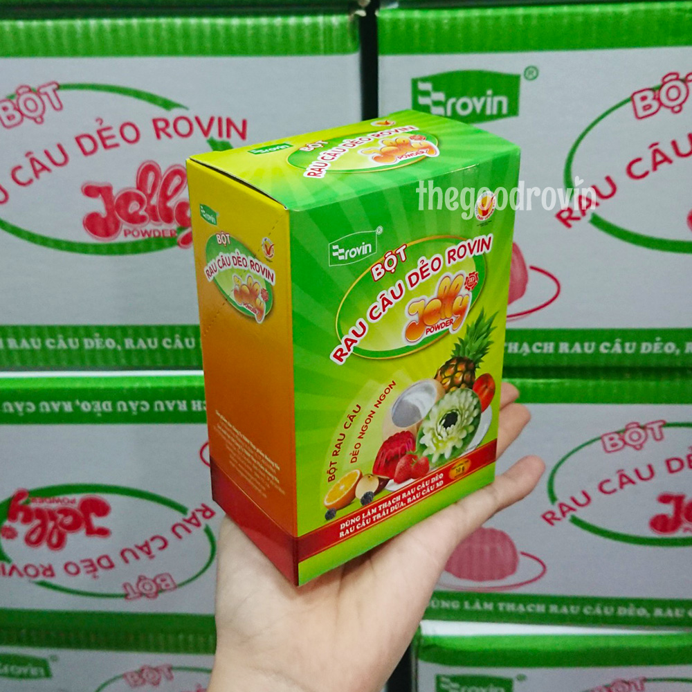 Bột rau câu dẻo Jelly Rovin (Hộp 12 gói x 10g)