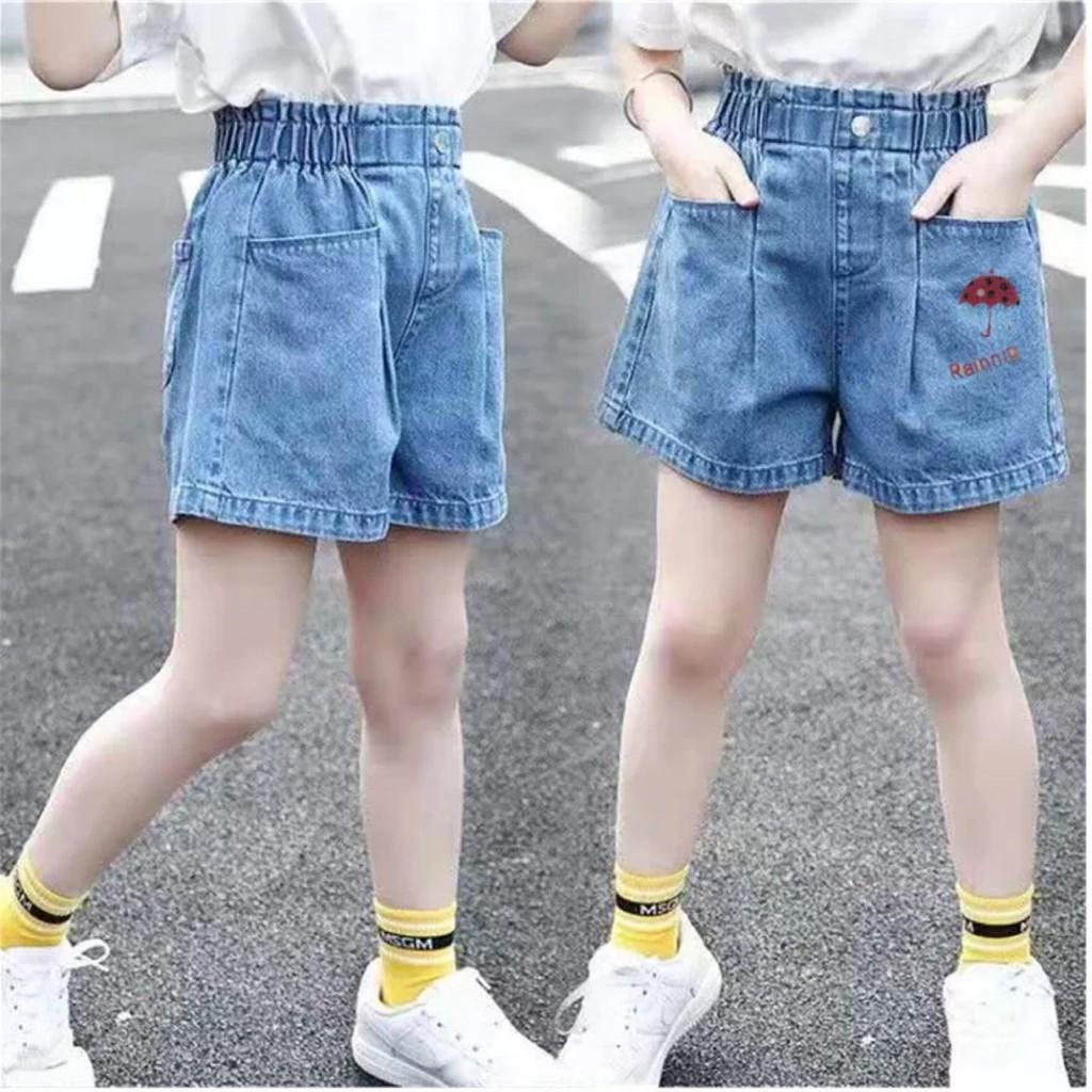 (QB3) Quần Short Phối Túi Phía Trước Đính Nút Dễ Thương Cho Bé Gái (110-160