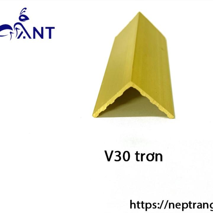 Nẹp Đồng V30 trơn, Nẹp đồng V, Nẹp đồng chống trơn, Nẹp ốp vách, nẹp ốp cầu thang, giá 1m