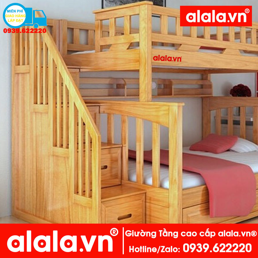 Giường Tầng ALALA103 ( trên 1m4, dưới 1m6 ) - Thương hiệu ALALA- Za.lo: 0939.622220