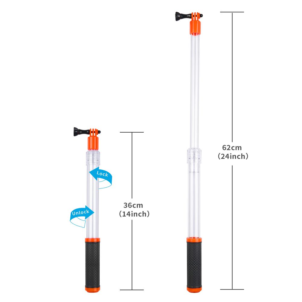 Telesin Hollow Float Selfie Stick Buoyancy Mở rộng Monopod cho GoPro Hero 10 9 8 7 6 5 4 Osmo Action 2 Insta36 Xiaoyi SJCam