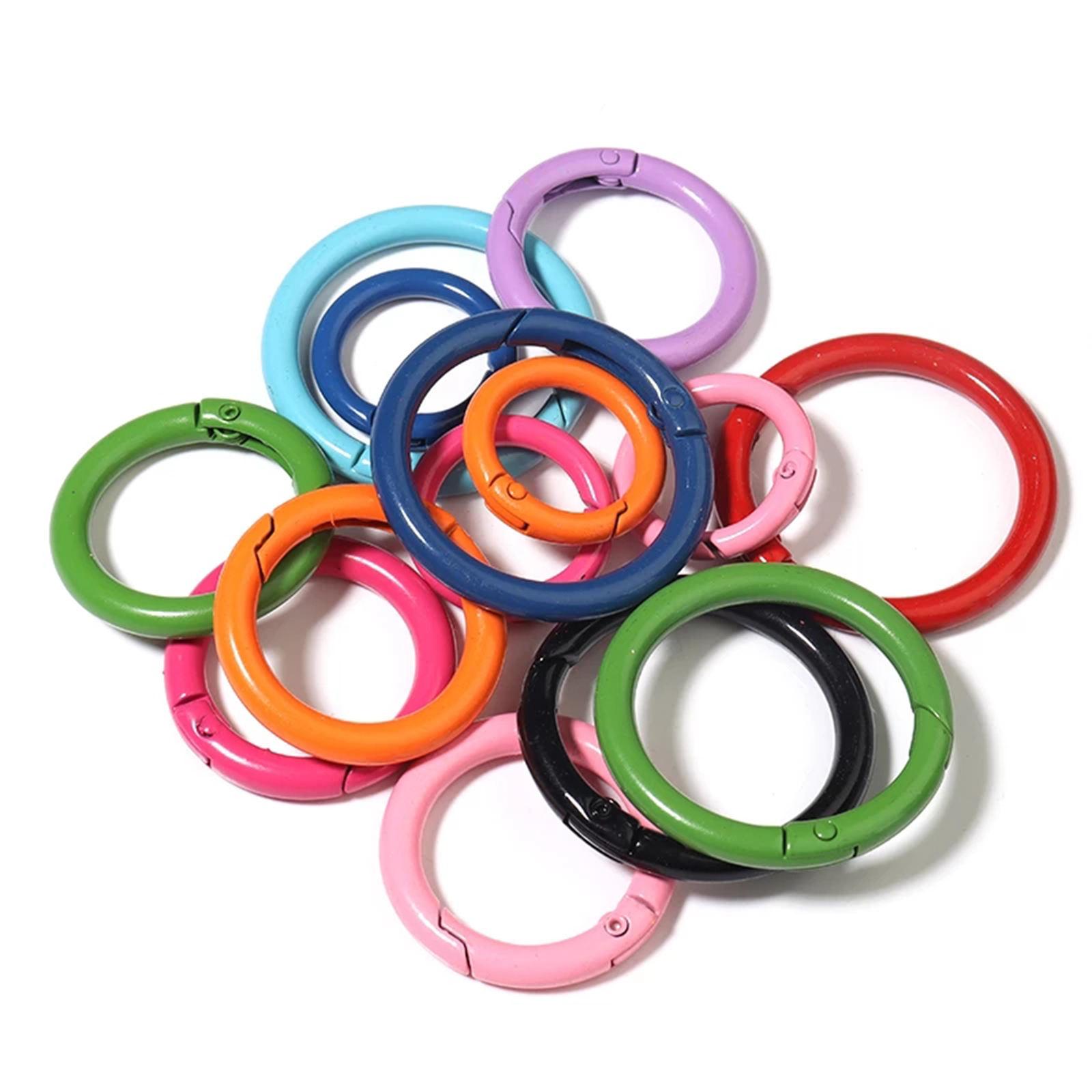 20x Round Spring Snap Clip Hook Alloy Carabiner Keychain Buckle Key Hiking