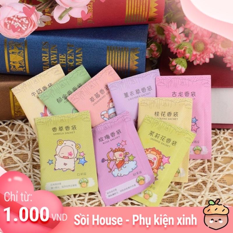 Túi Thơm Mini 12 Cung Hoàng Đạo Chống Mốc Để Tủ Quần Áo, Giày Dép (Mẫu Ngẫu Nhiên) 1k #1k