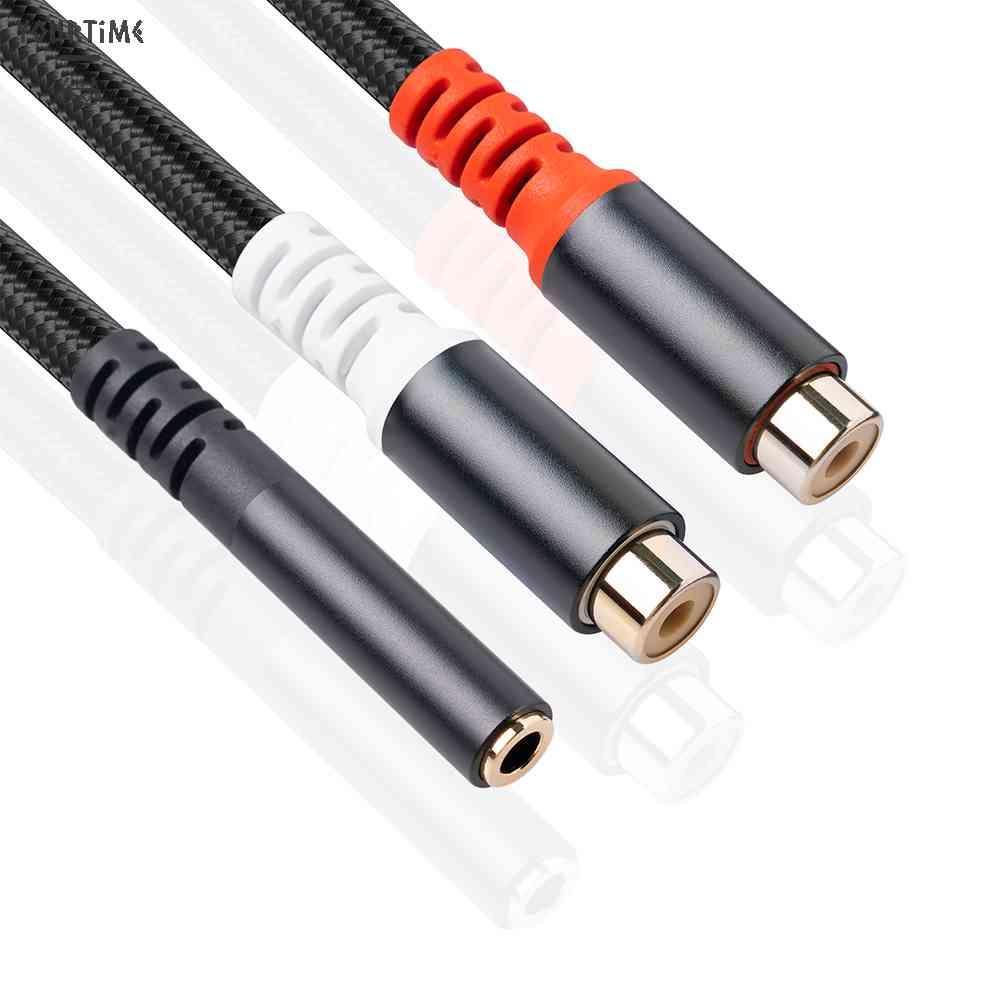 Cáp ChuyểN ĐổI Âm Thanh RCA 1 Sang 2-0.3m 3.5mm Chuyên DụNg