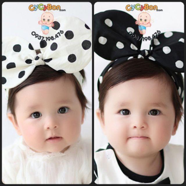 Băng Đô Tai Chuột Mickey Chấm Bi Cho Bé