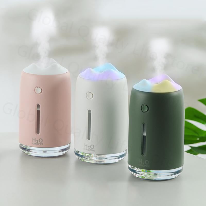 Máy Khuếch Tán Lọc Không Khí Không Dây Máy Phun Sương Tạo Độ Ẩm Sạc Usb Mini Di Động Cho Nhà Phòng Ngủ Dung Tích 310Ml Với Đèn Ban Đêm Máy Phun Sương Tạo Độ Ẩm