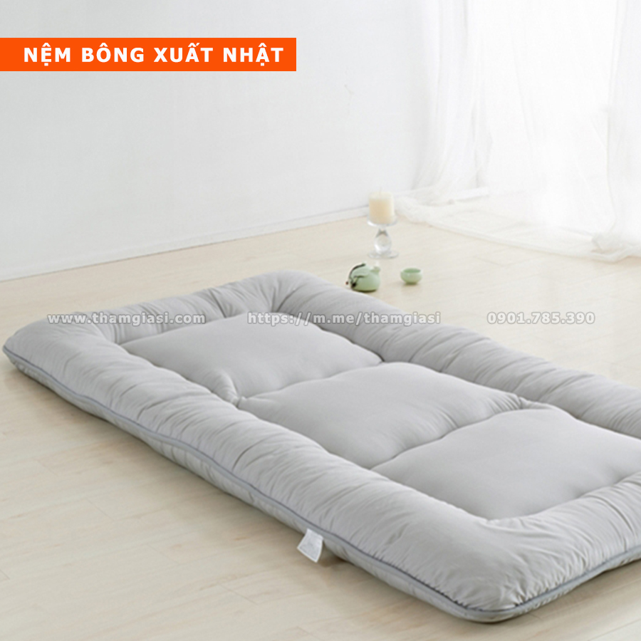 Nệm Bông Xuất Nhật ( Xám ) – 1M4 X 2M