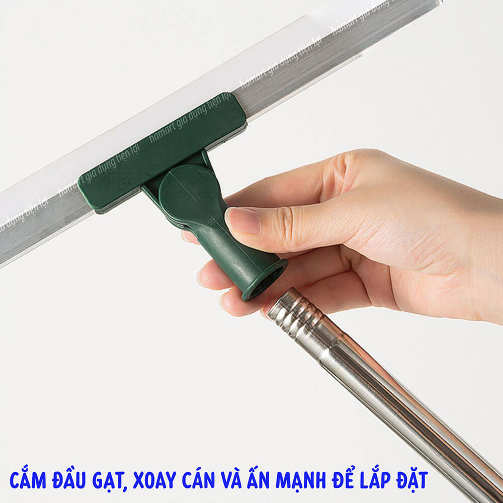 Chổi Gạt Nước Sàn Nhà Silicone Lau Kính Cán Dài Đa Năng Hamart Xoay 180º Quét Tóc Gầm Giường Khe Ghế