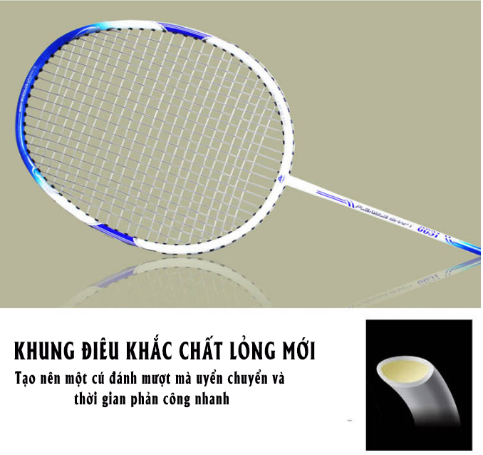 Vợt cầu lông cao cấp TXstar màu trắng xanh NANO-6631