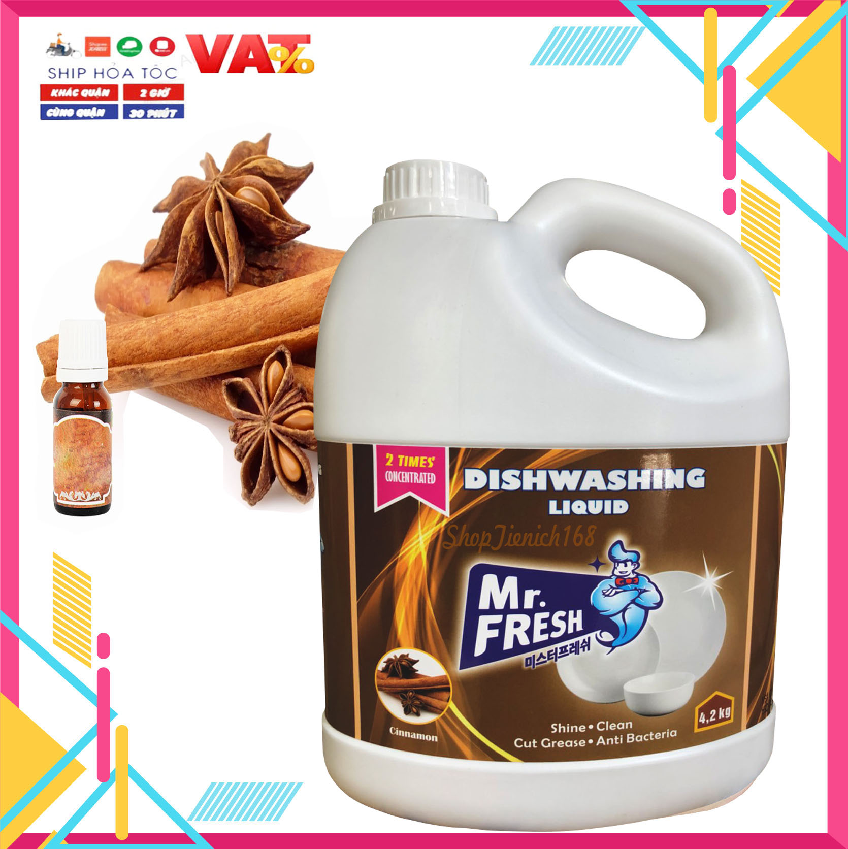 Nước rửa chén Mr.Fresh 4,2L Hương Quế
