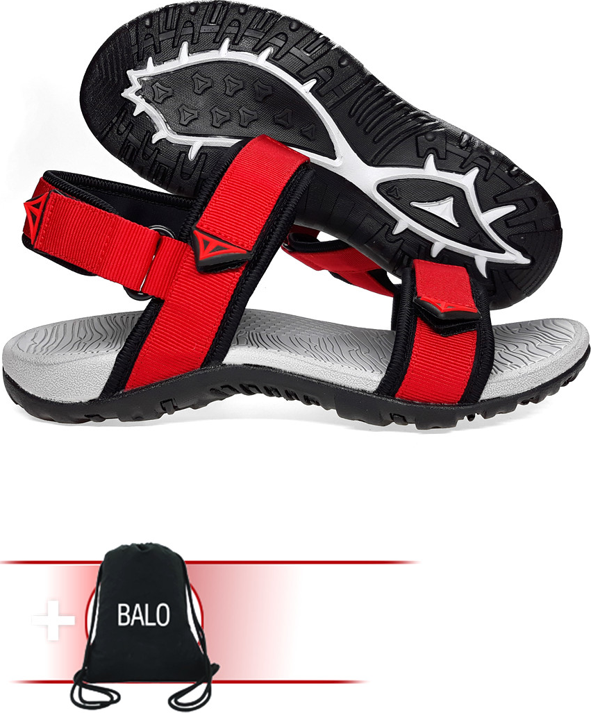 Giày Sandal Việt Thủy Quai Ngang VT01 - Đỏ - Tặng Kèm Balo Túi Rút
