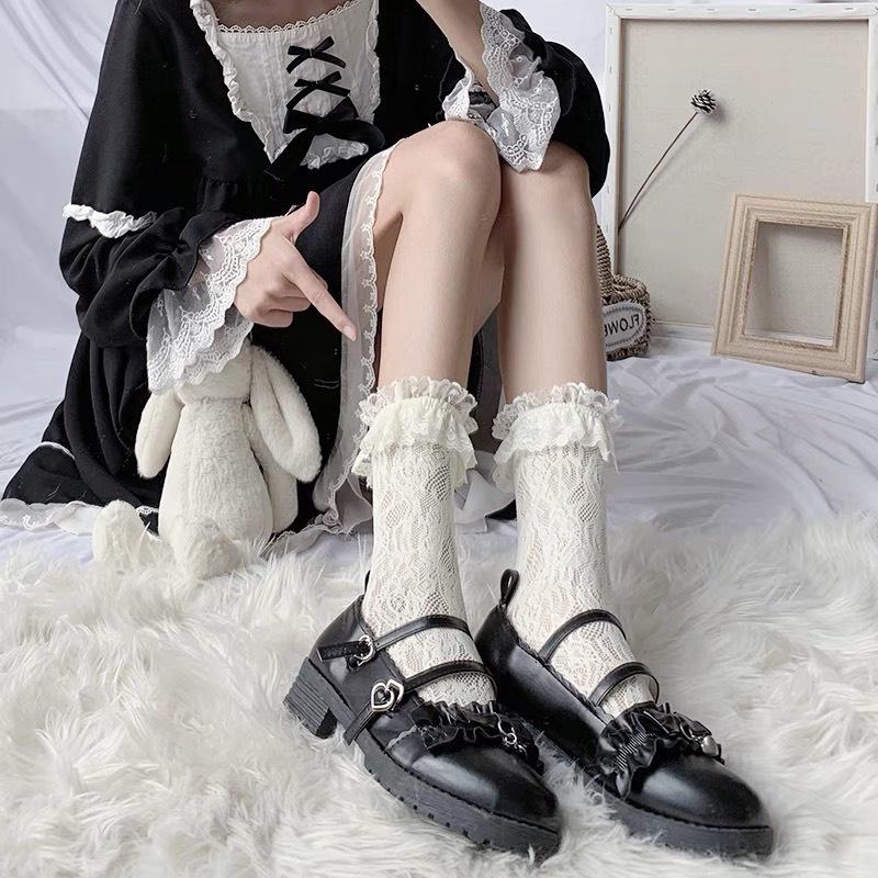 Tất LOLITA REN co giãn siêu đỉnh Tất Lolita fullsize 2 màu dành cho nữ