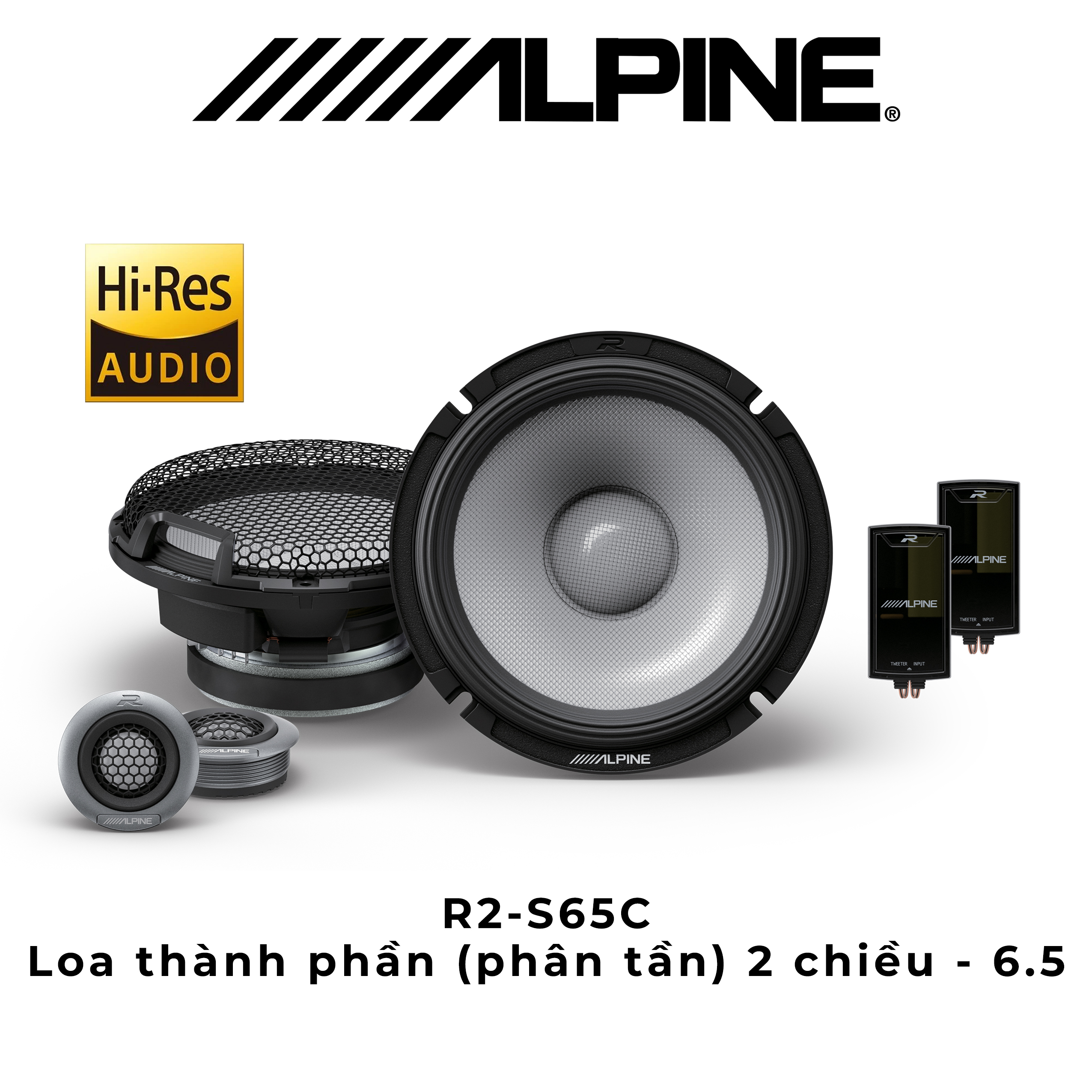 R2-S65C Loa xe hơi thành phần (phân tần) 2 chiều 6.5 inch chính hãng Alpine