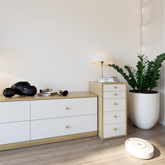 MORA, Tủ lưu trữ đổ dùng 2 tầng 4 ngăn kéo DRA_265, 160x47x53cm