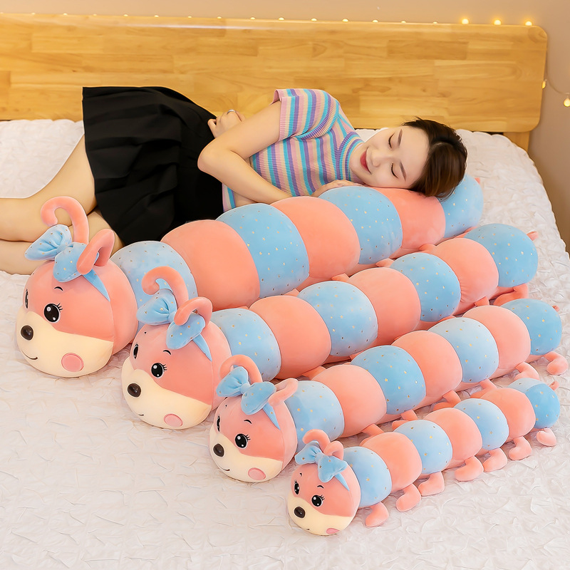 Gấu Bông Con Sâu Đeo Nơ Siêu Mềm Siêu Xinh Vải Miniso Siêu Mềm Mịn Cao Cấp - Gối Ôm Con Sâu Đeo Nơ Dễ Thương Cho Bé