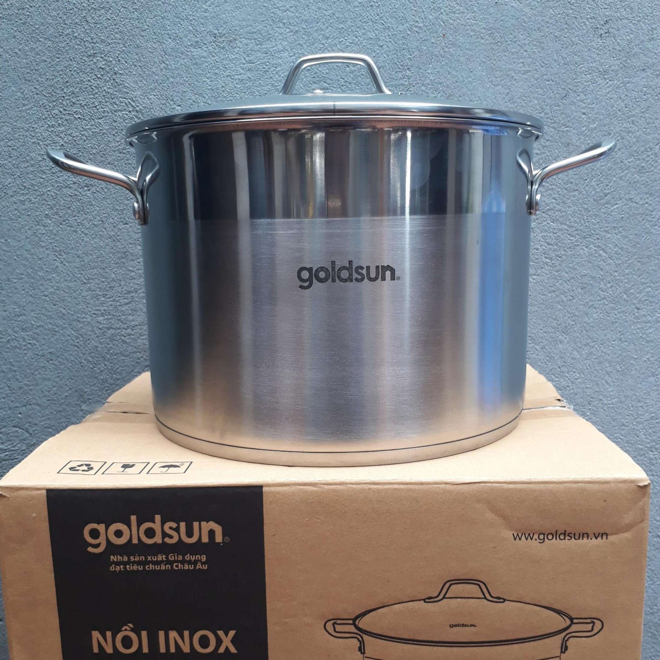 Nồi Inox Chuyên Dụng Luộc Gà Lớn Goldsun GH27-F28SG (28x20cm) Dùng Mọi Bếp - Chính Hãng