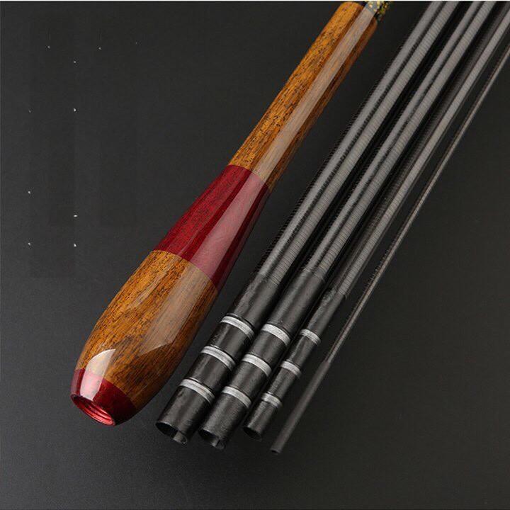 Cần câu tay carbon siêu nhẹ xoắn toàn thân 4H vân gỗ