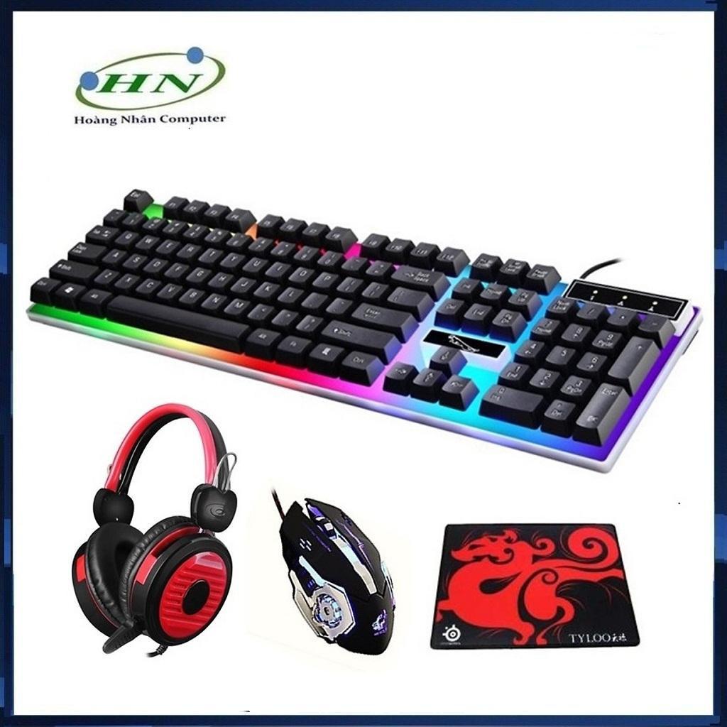 Combo Bộ Bàn Phím Game G21 + Tặng Chuột Game 2V Led Đa Màu Và Tai Nghe YL902 + Lót