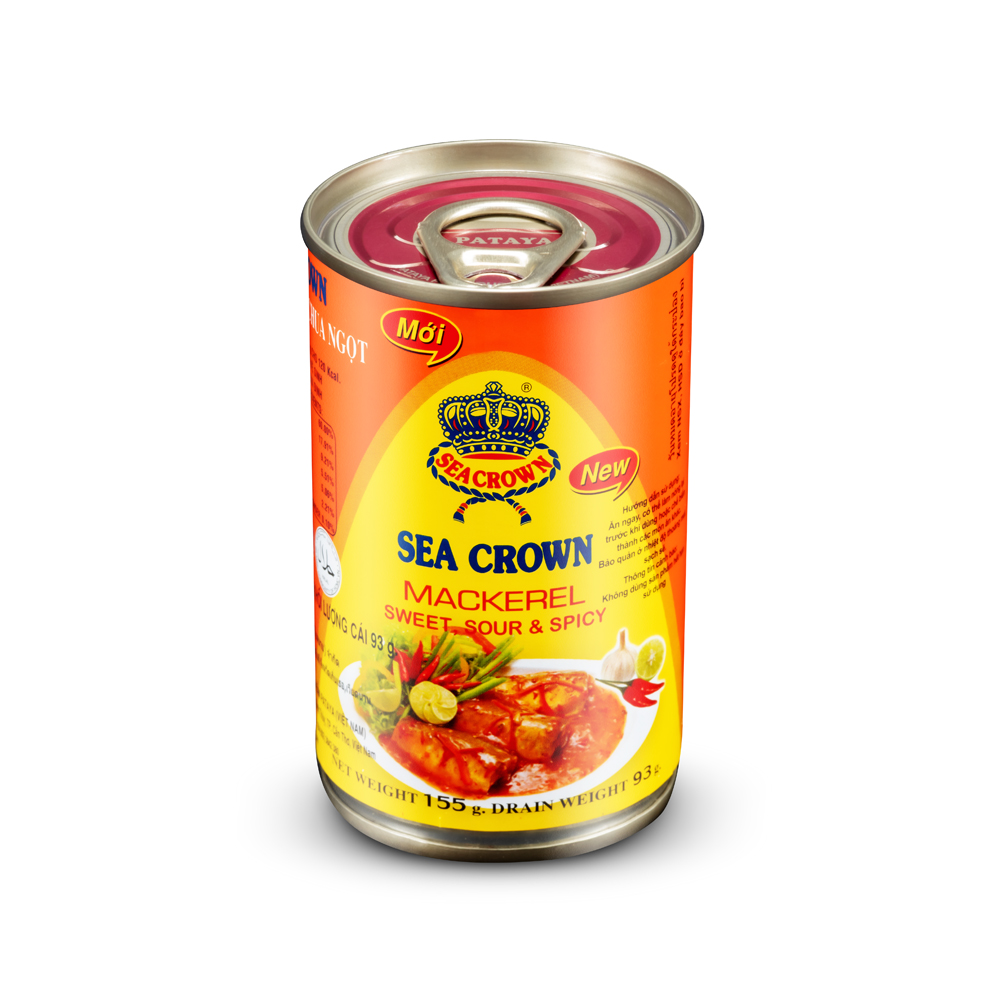 Cá hộp Sea Crown cá Nục sốt ớt chua ngọt-Thùng 50 lon