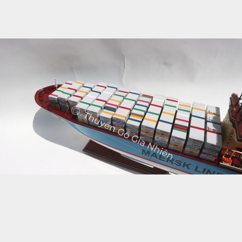 Mô Hình Thuyền Gỗ Trang Trí Phong Thủy Dạng Thuyền Thương Mại EMMA MAERSK Chính Hãng, Hàng Xuất Khẩu Chất Lượng Cao