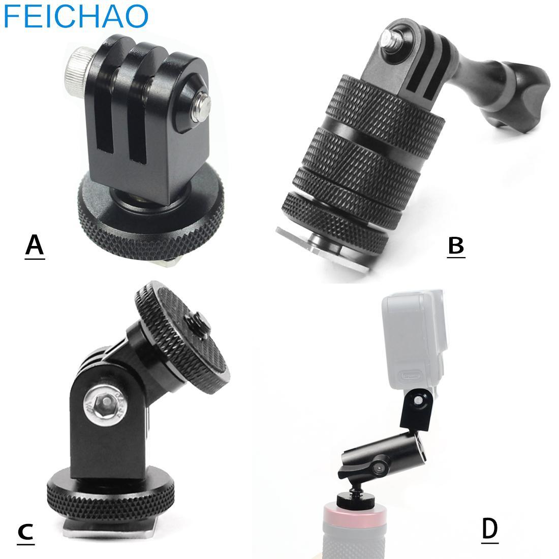 Giày Lạnh Xoay 360 Độ 1/4 "Gắn Chân Máy Camera Hành Động Bộ Chuyển Đổi Cho Giá Đỡ Đèn Màn Hình Cho GoPro 10 9 8 5 Cho DJI Action 2