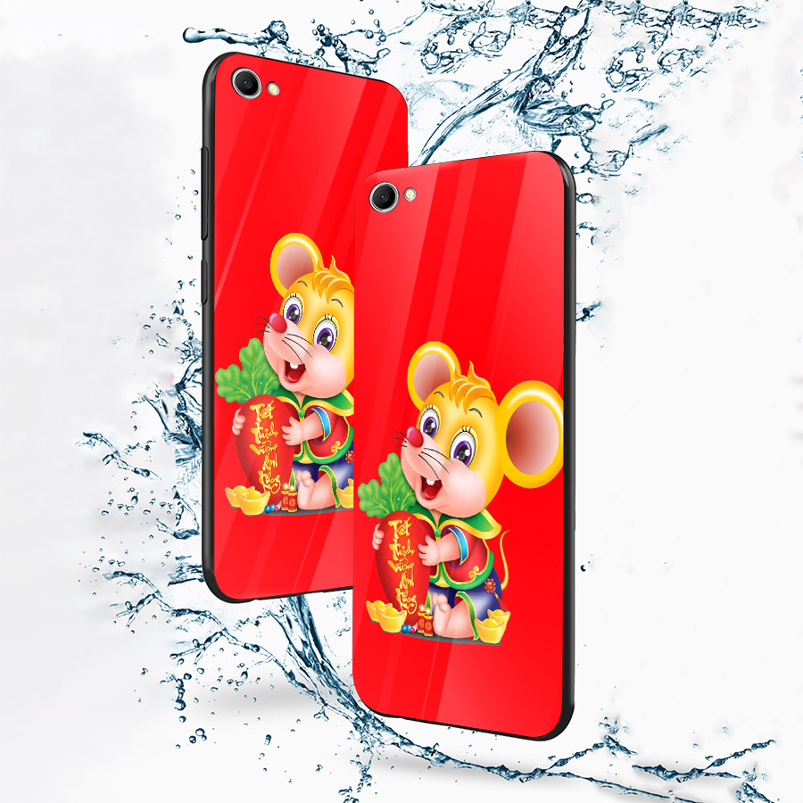 Ốp kính cường lực cho điện thoại Oppo F1S/A59 - Chuột ôm vàng 02 MS COV001